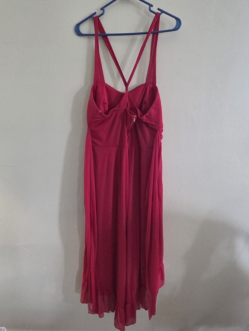 Ruby Rox Fuchsia High-Low Ruffle-Hem Evening Dress - Picture 6 of 7